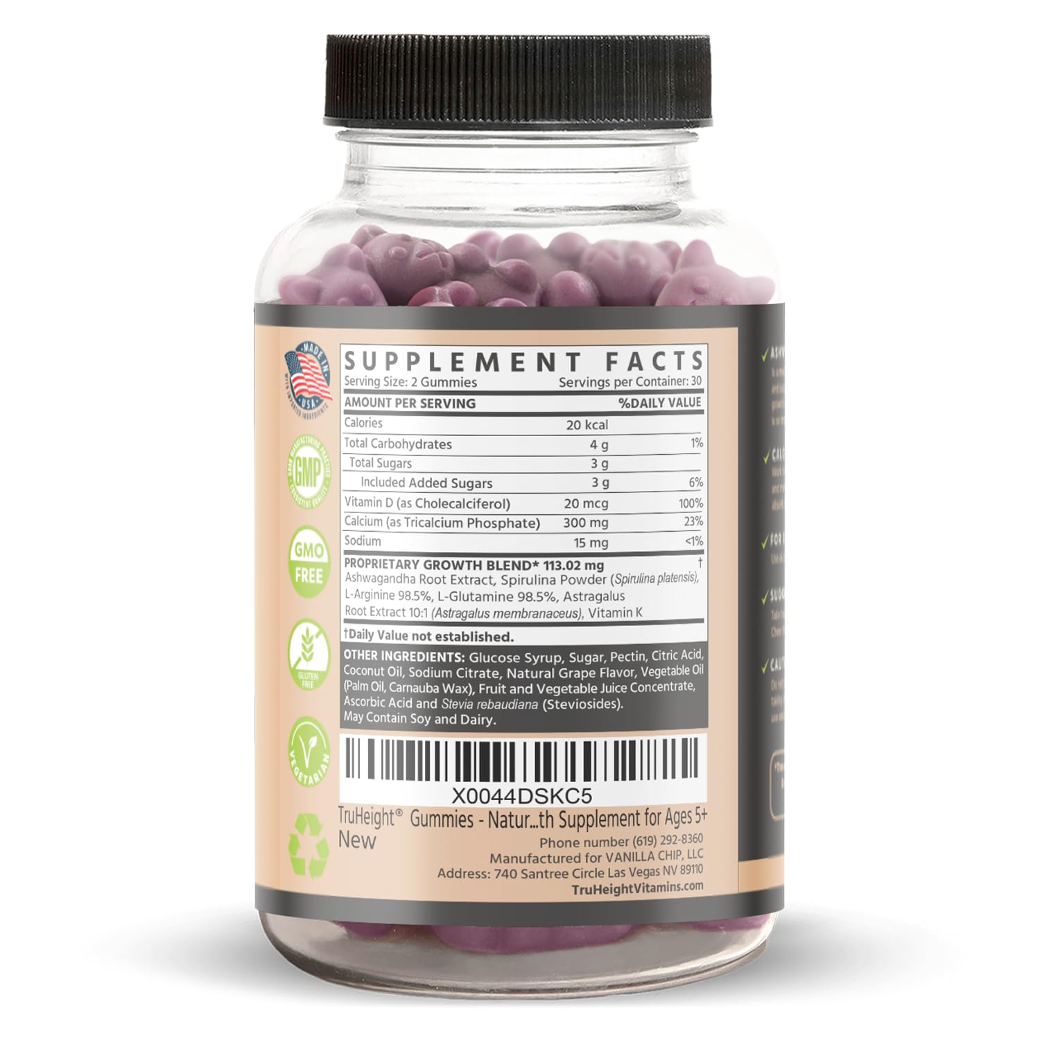 Texture douce des gommes TruHeight croissance raisin