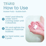TruKid Bubble Podz: dissolution rapide sous l'eau courante.