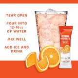 Mise en eau rapide avec TRULABS Hydrate Orange Twist emballage-stick.