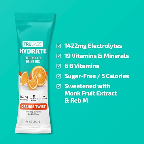 TRULABS Hydrate Orange Twist - sachet sans sucre pour boire en déplacement.