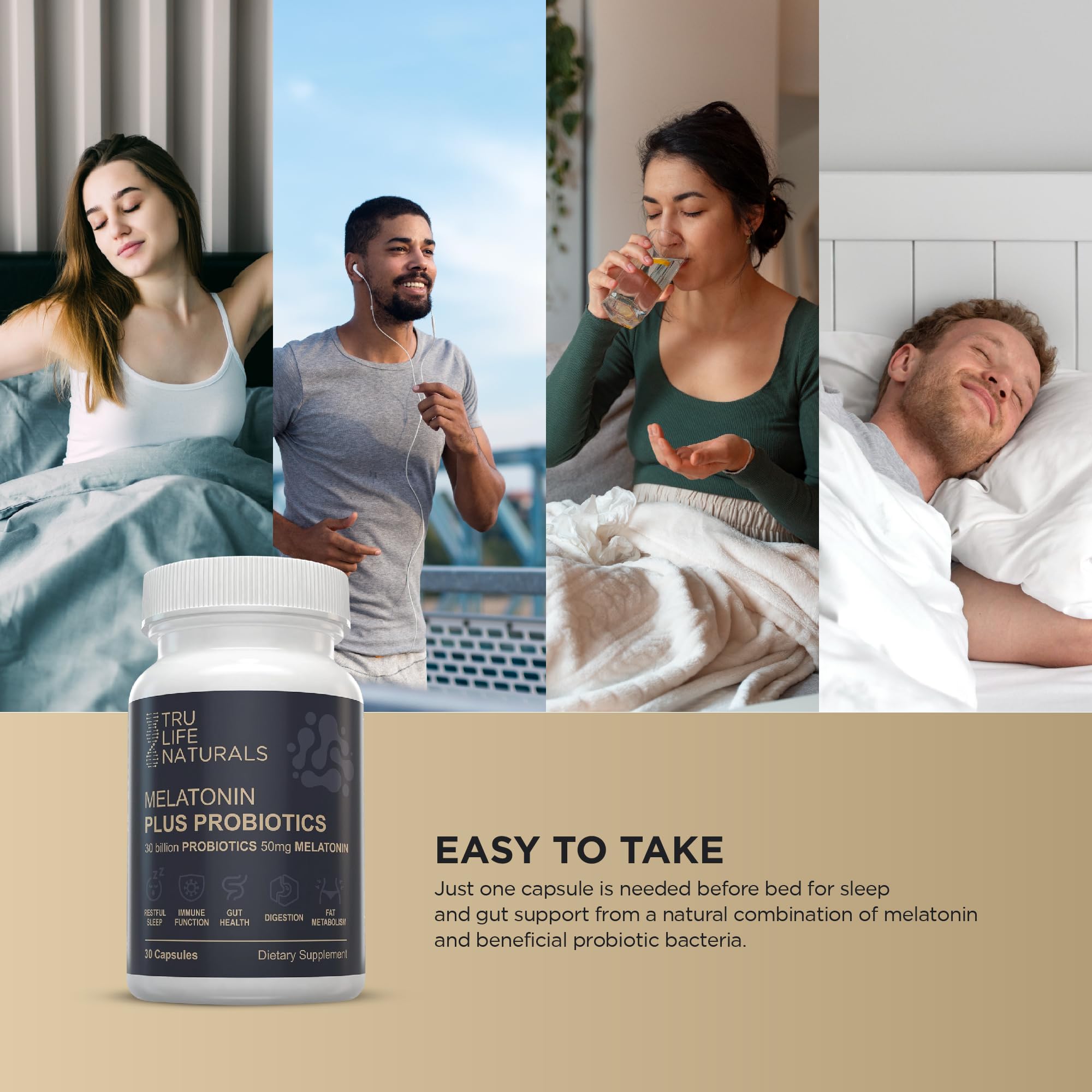 TRULIFE NATURALS Dosage nuit simple – capsules prêtes à l'emploi