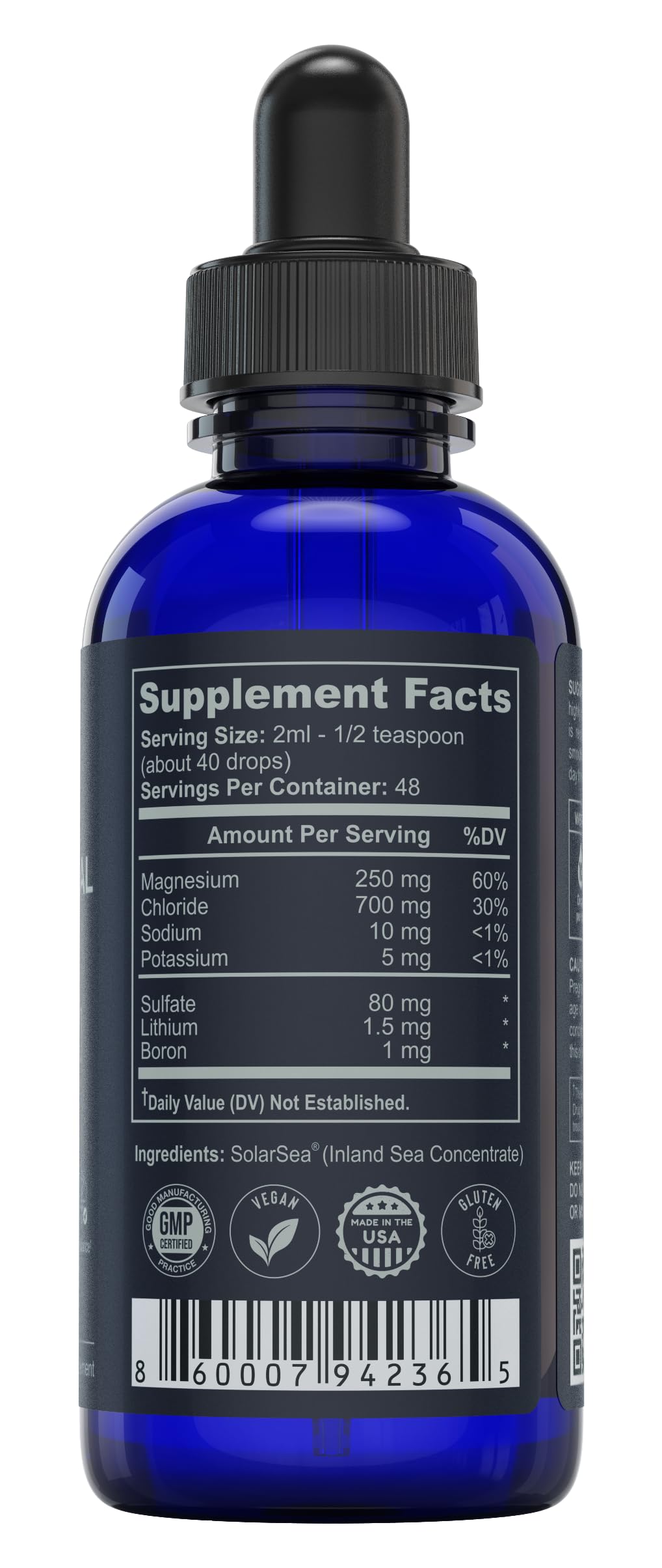 TRULIFE NATURALS Trace Mineral Complex — Versement dans un verre, soutien potentiel à l'hydratation.
