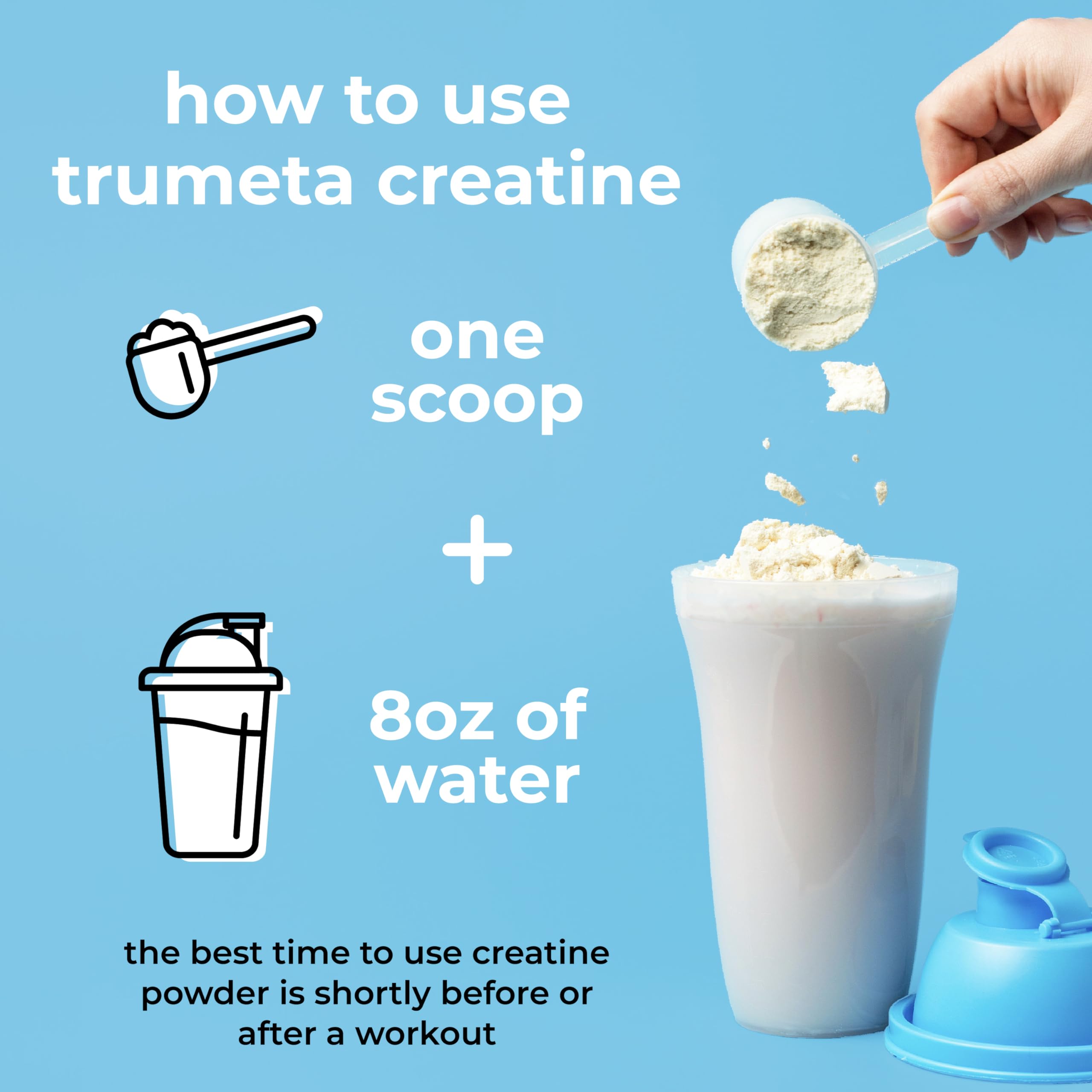 TRUMETA Créatine Monohydrate - énergie durable, concentration accrue pendant les séances prolongées.
