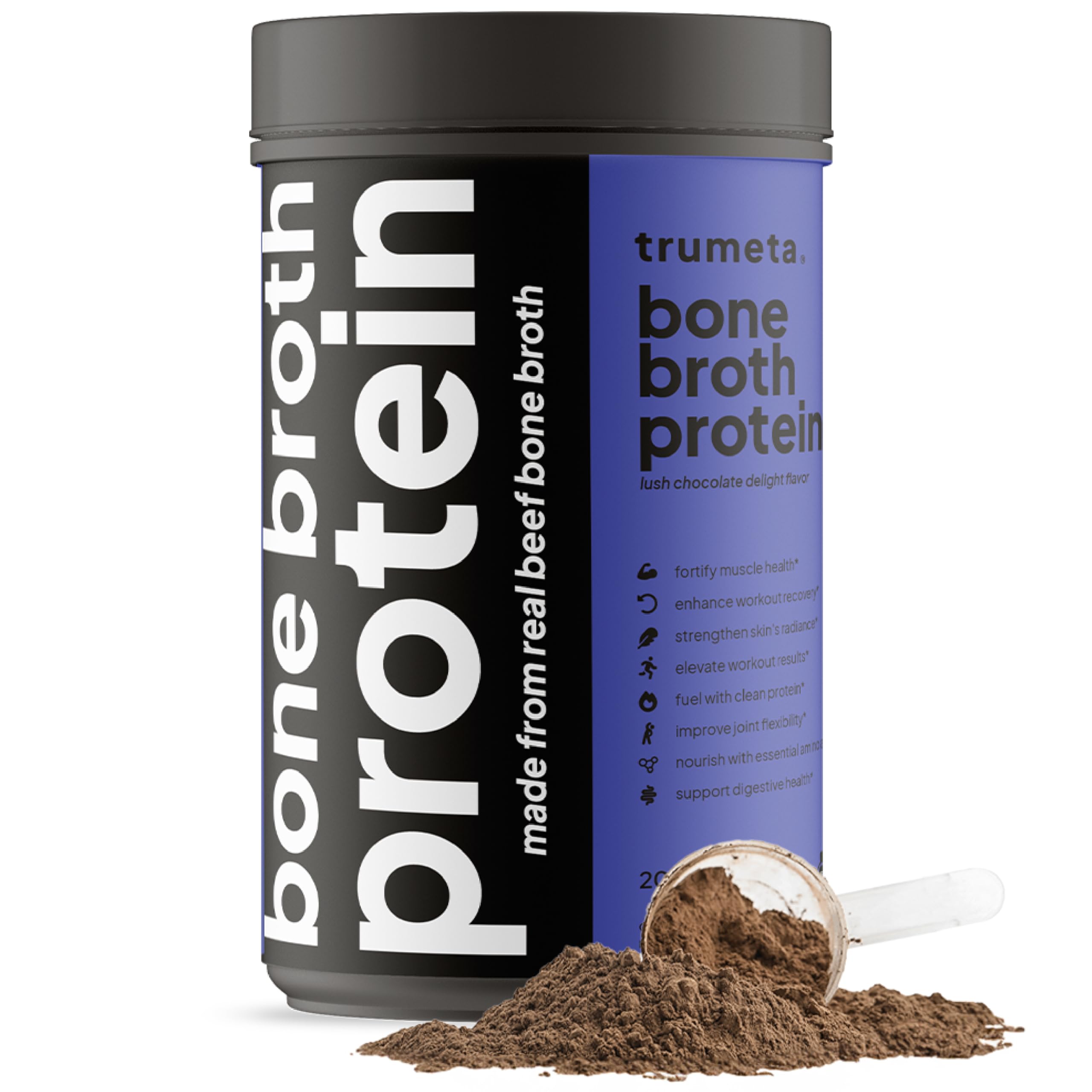 TRUMETA poudre collagene os boeuf chocolat cremeuse, ideale pour des mélanges nutritifs