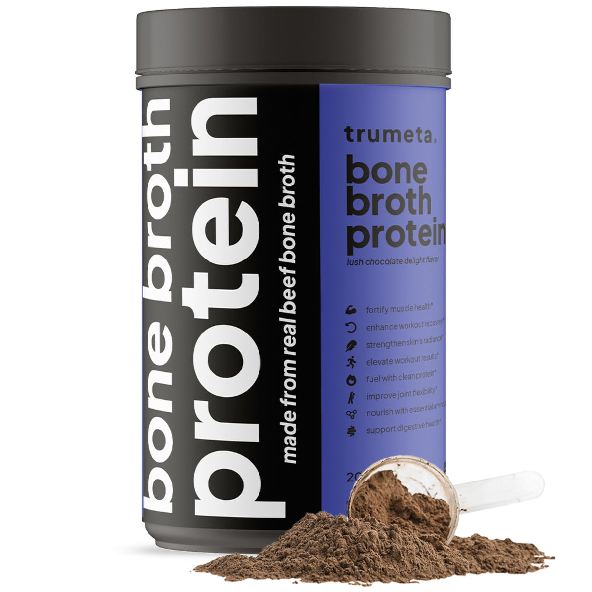 TRUMETA poudre collagene os boeuf chocolat cremeuse, ideale pour des mélanges nutritifs