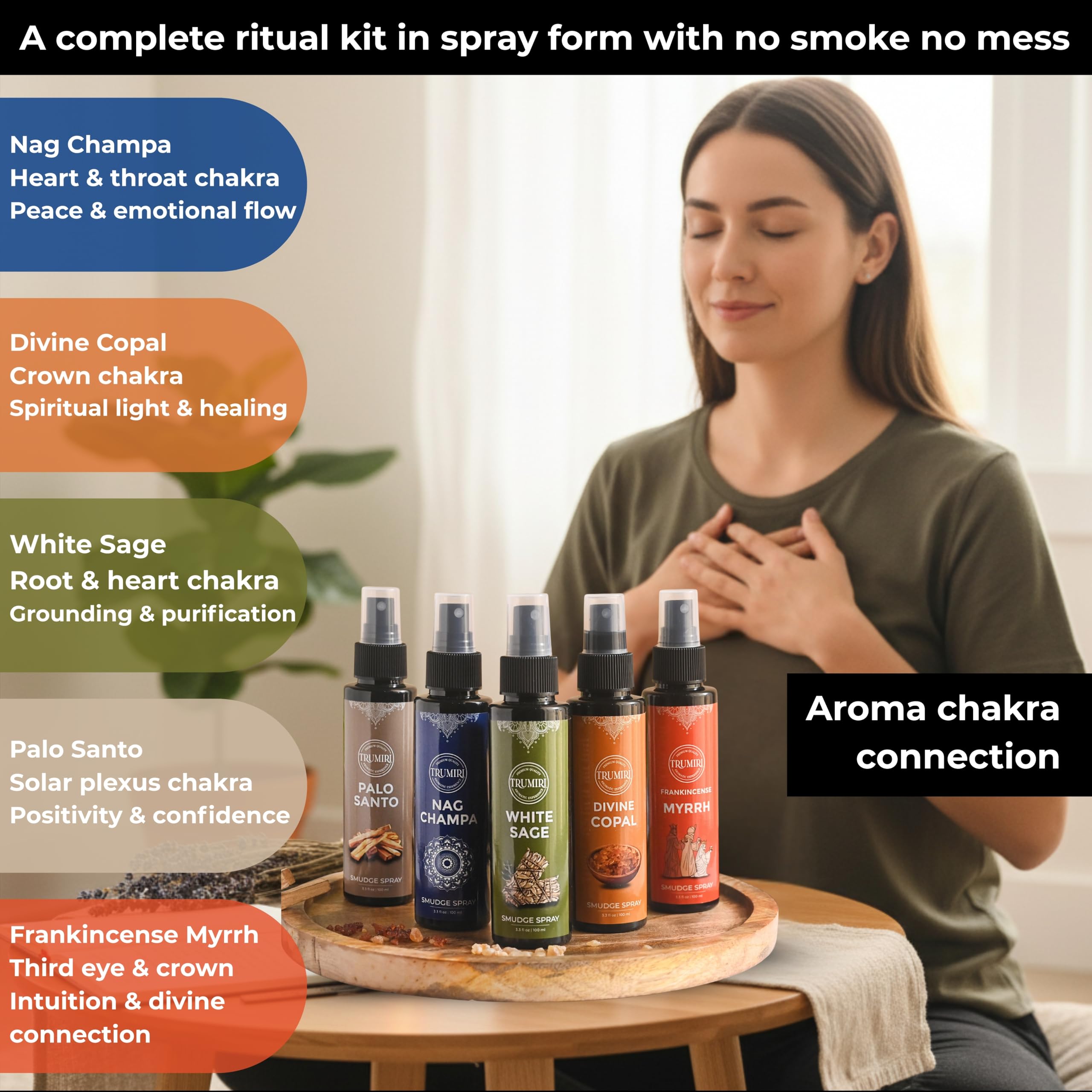 TRUMIRI: brume Copal, parfum boisée et naturelle pour rafraîchir linge et pièces.