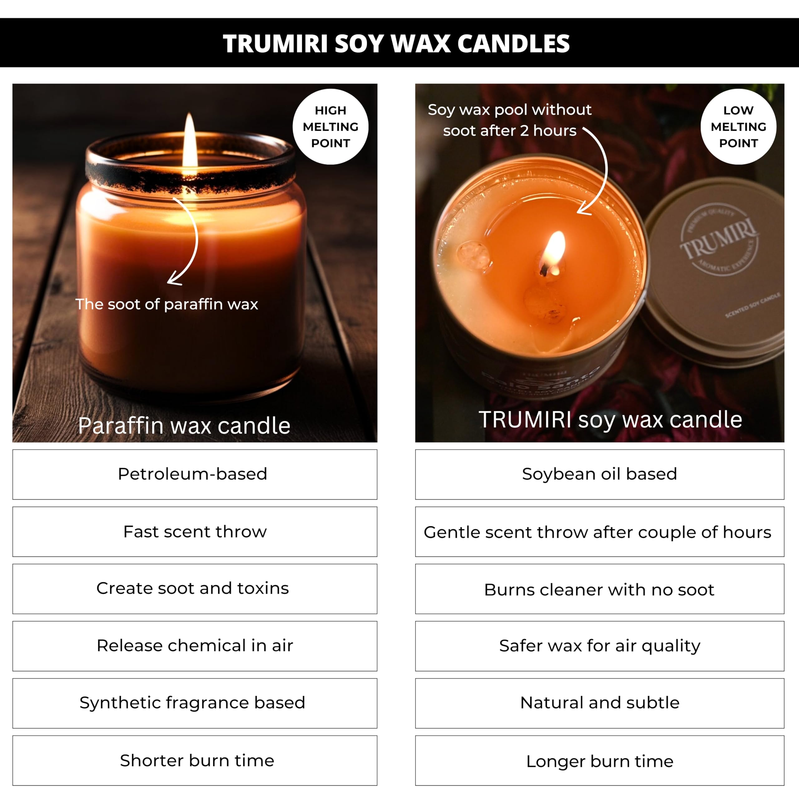 Bougie TRUMIRI Love Spell en soja et cristaux pour méditation et détente