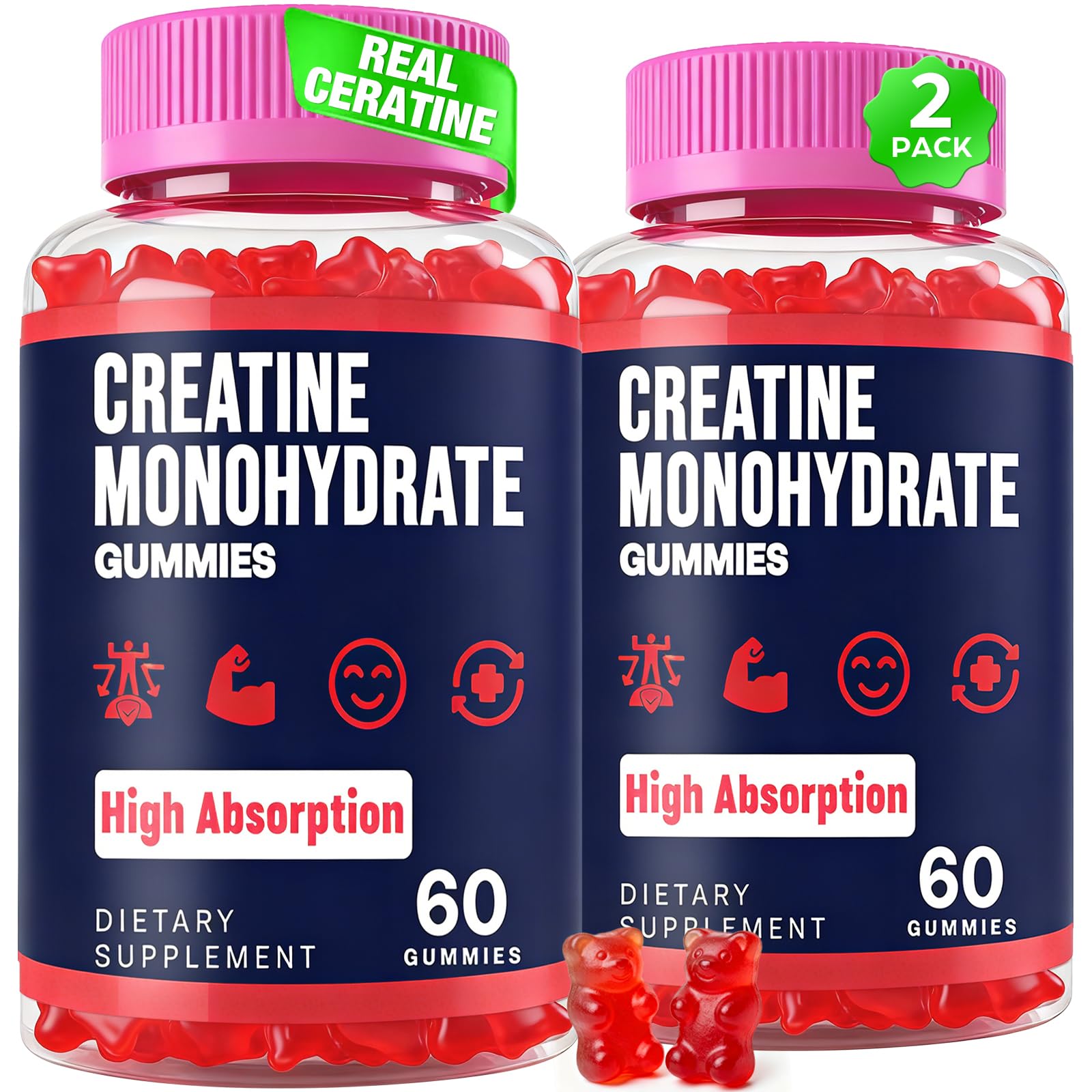 Gommes Trupretty Creatine en bouteille pour une prise pratique avant l’entraînement.