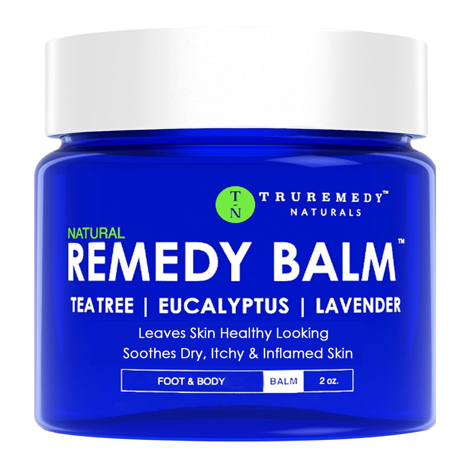 Remedy Balm Truremedy Naturals, bouteille 2 oz, huile d'arbre à thé pour hydratation intensive.