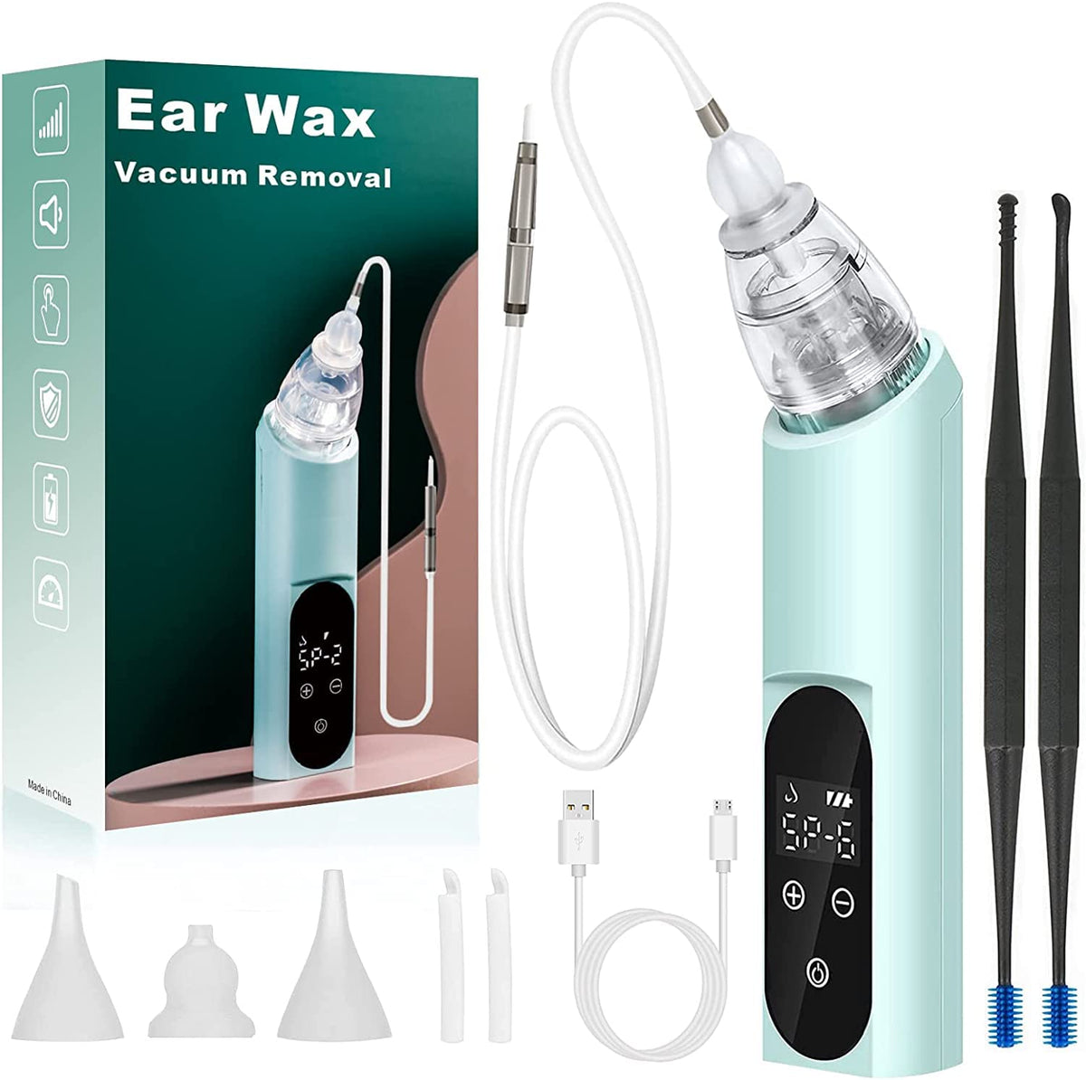 TrustV outil d’aspiration oreilles bleu pour un nettoyage en douceur.