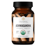 Truvani Ashwagandha: bouteille et dosage, energie quotidienne et concentration soutenue.
