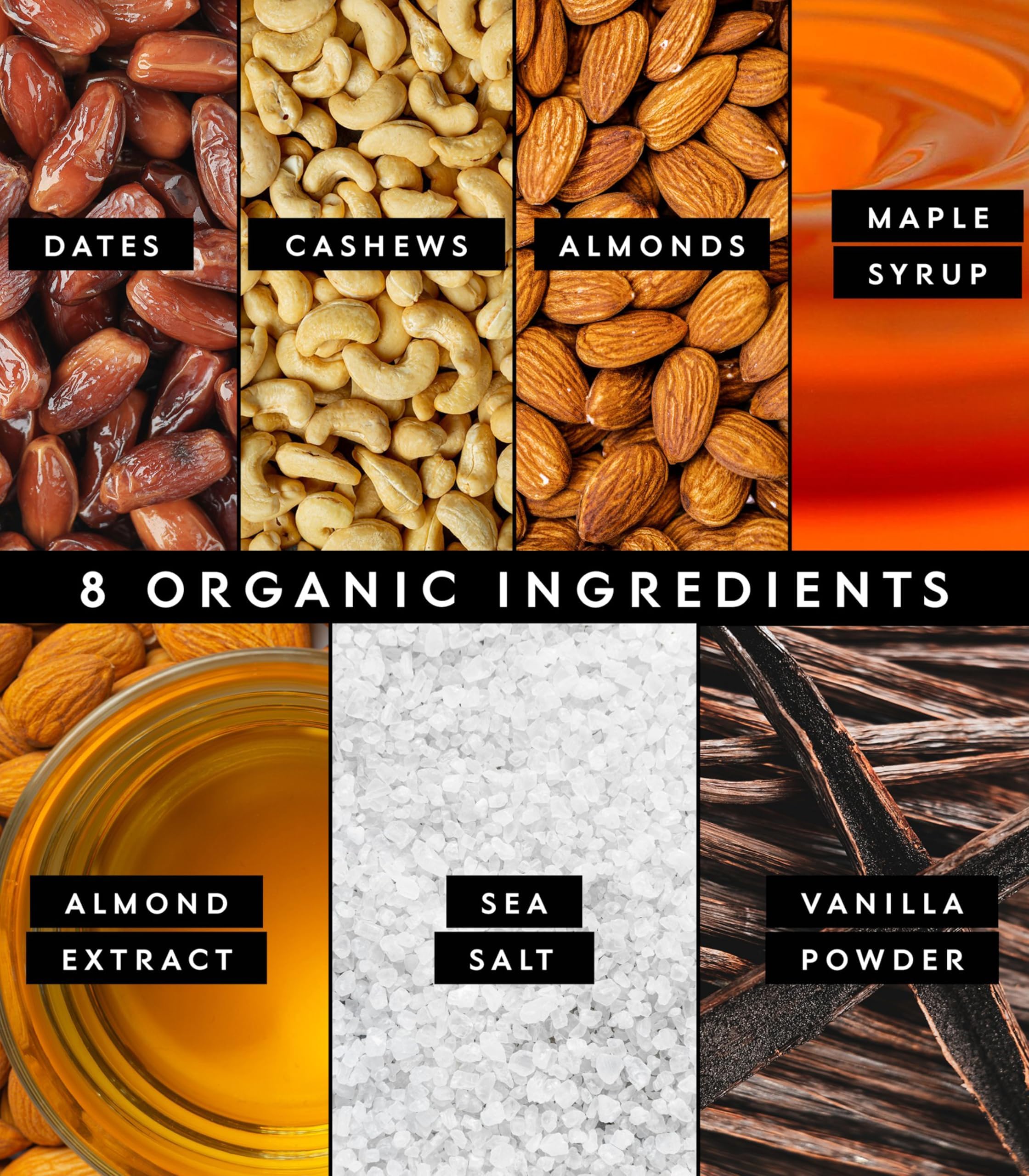 Barre Truvani chocolat bio amandes dattes, source naturelle d'énergie.