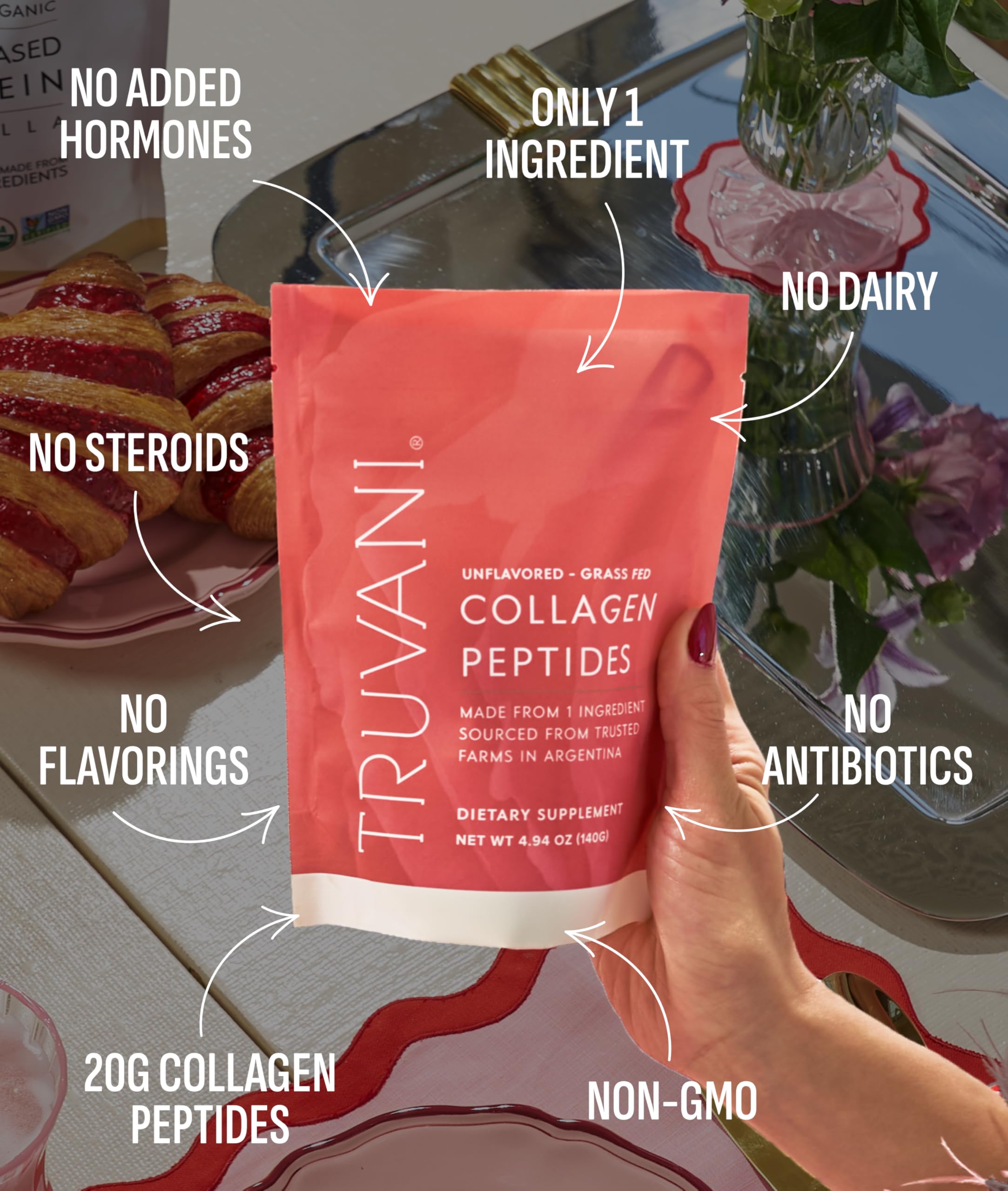Truvani collagène poudre sans arôme, 28 portions pour recettes neutres