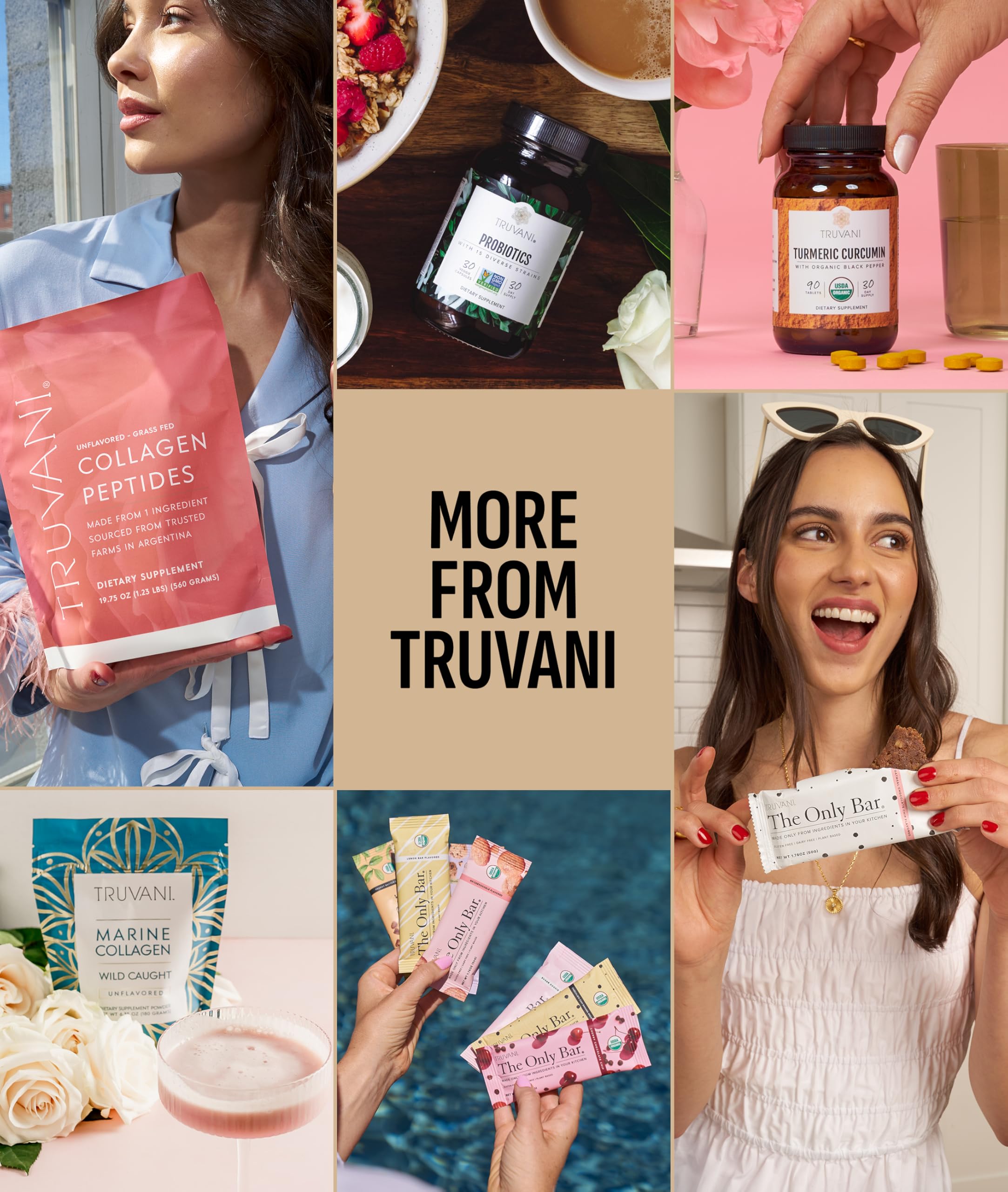 Ingrédients premium sans additifs dans la protéine Truvani.