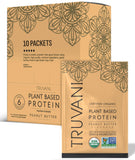 Poudre protéinée Truvani au goût beurre d'arachide, idéal pour smoothies nourrissants.