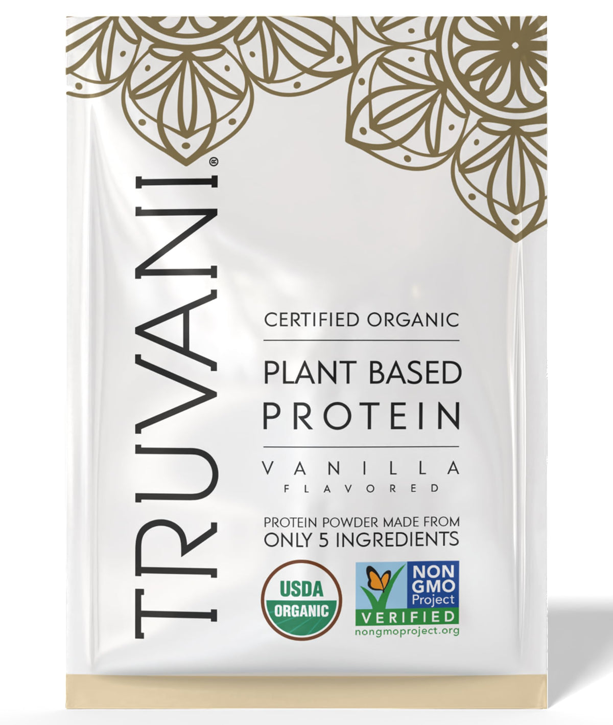 Poudre Truvani protéine pois vanille, source végétale idéale pour un apport protéique quotidien.
