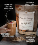 Truvani Protein + Energy vanille-latte prêt à mélanger — énergie pratique toute la journée.
