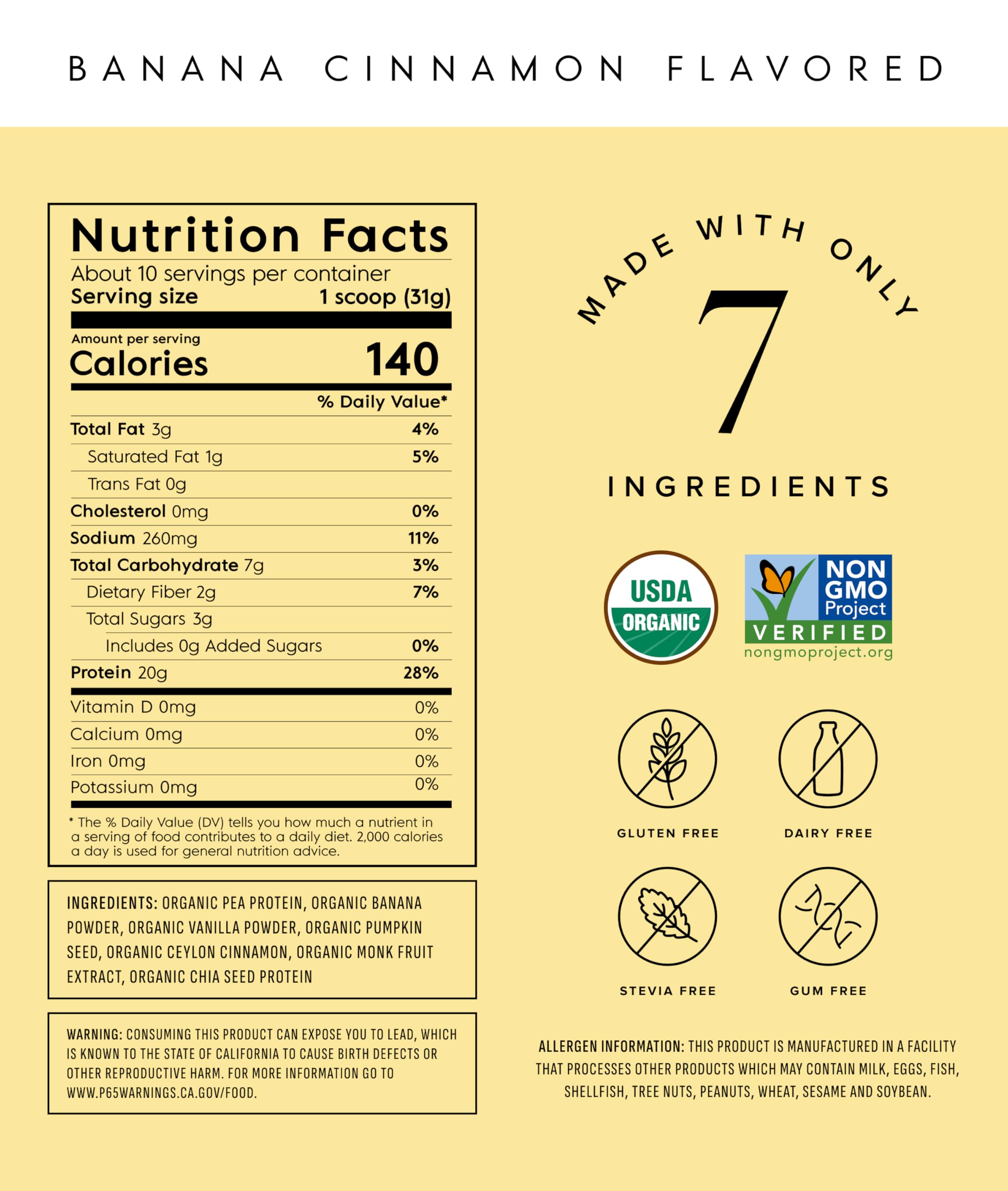 Truvani protéine pois-banane-cannelle dans boîte, préparation facile et pratique.