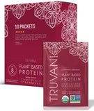 Protéine Truvani de pois Chocolat Fraise en sachet voyage, pratique et nutritive