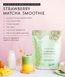 Étiquette certifiée bio et certifications Truvani pois-matcha, rassurante sur l'origine des ingrédients.