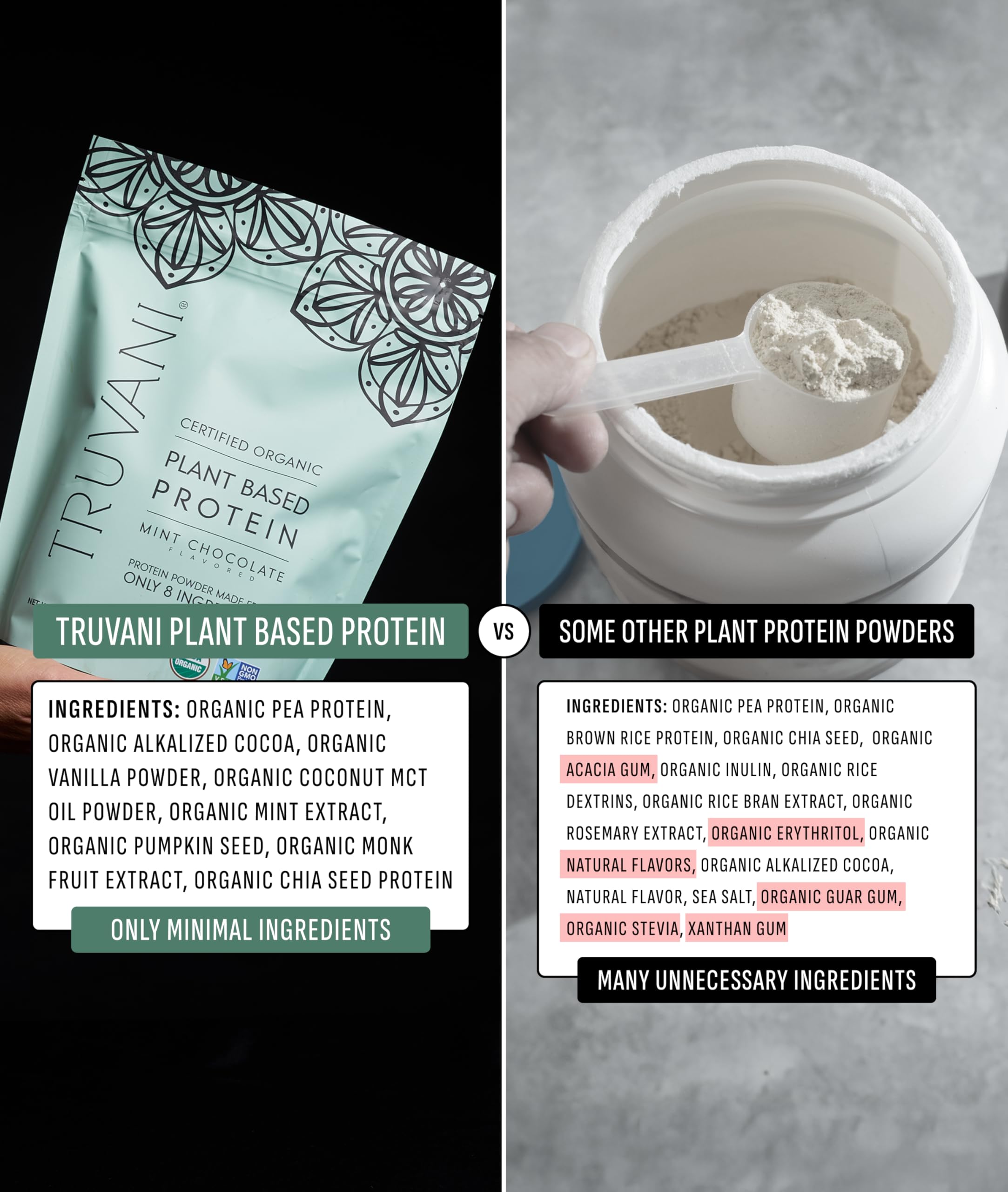 Préparation shake Truvani protéine pois menthe chocolat rapide et pratique