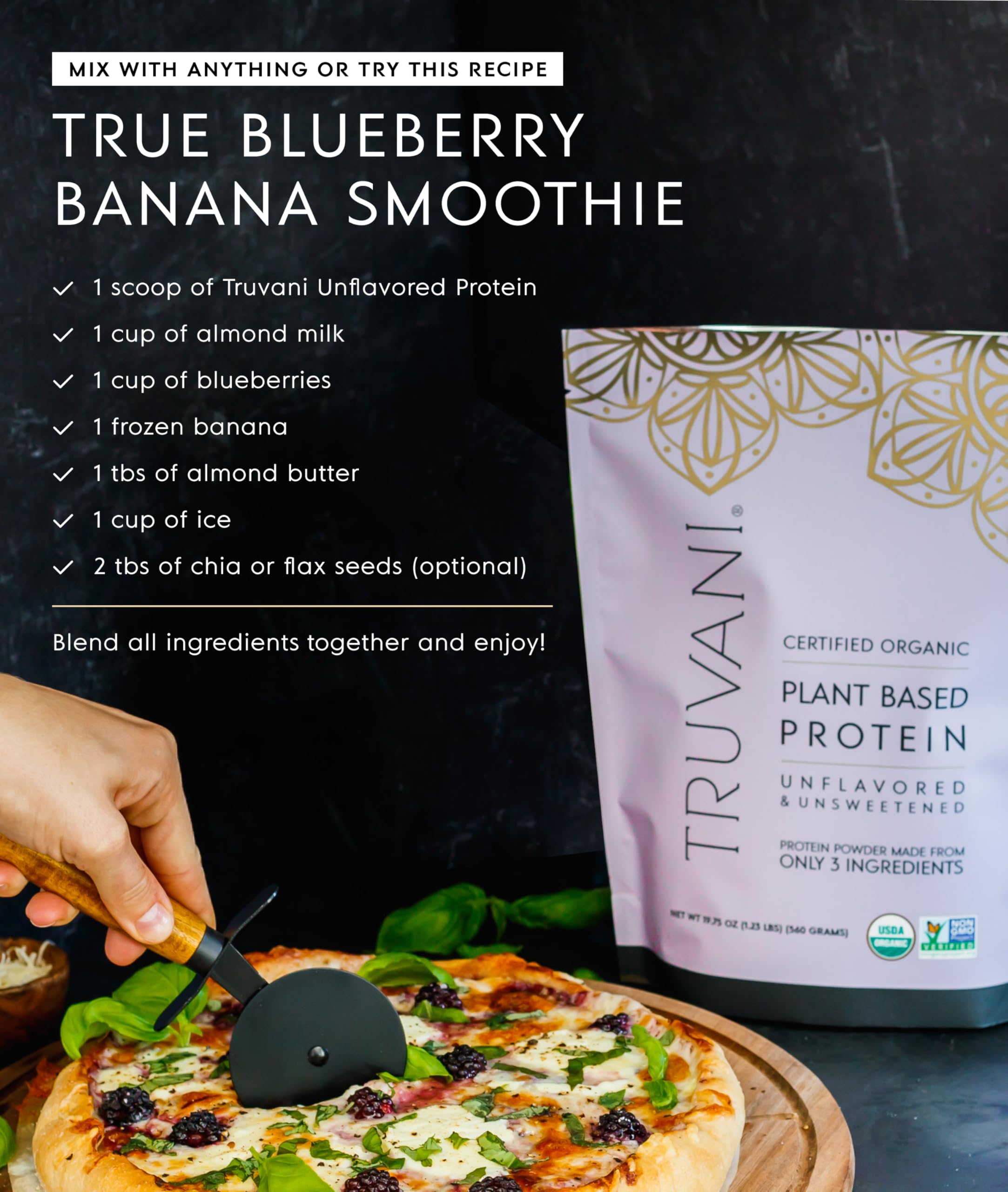 Truvani protéine pois nature: shake nourrissant pour énergie durable.