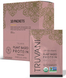 Protéine végétale Truvani en sachet individuel, dosage pratique pour trajets quotidiens.