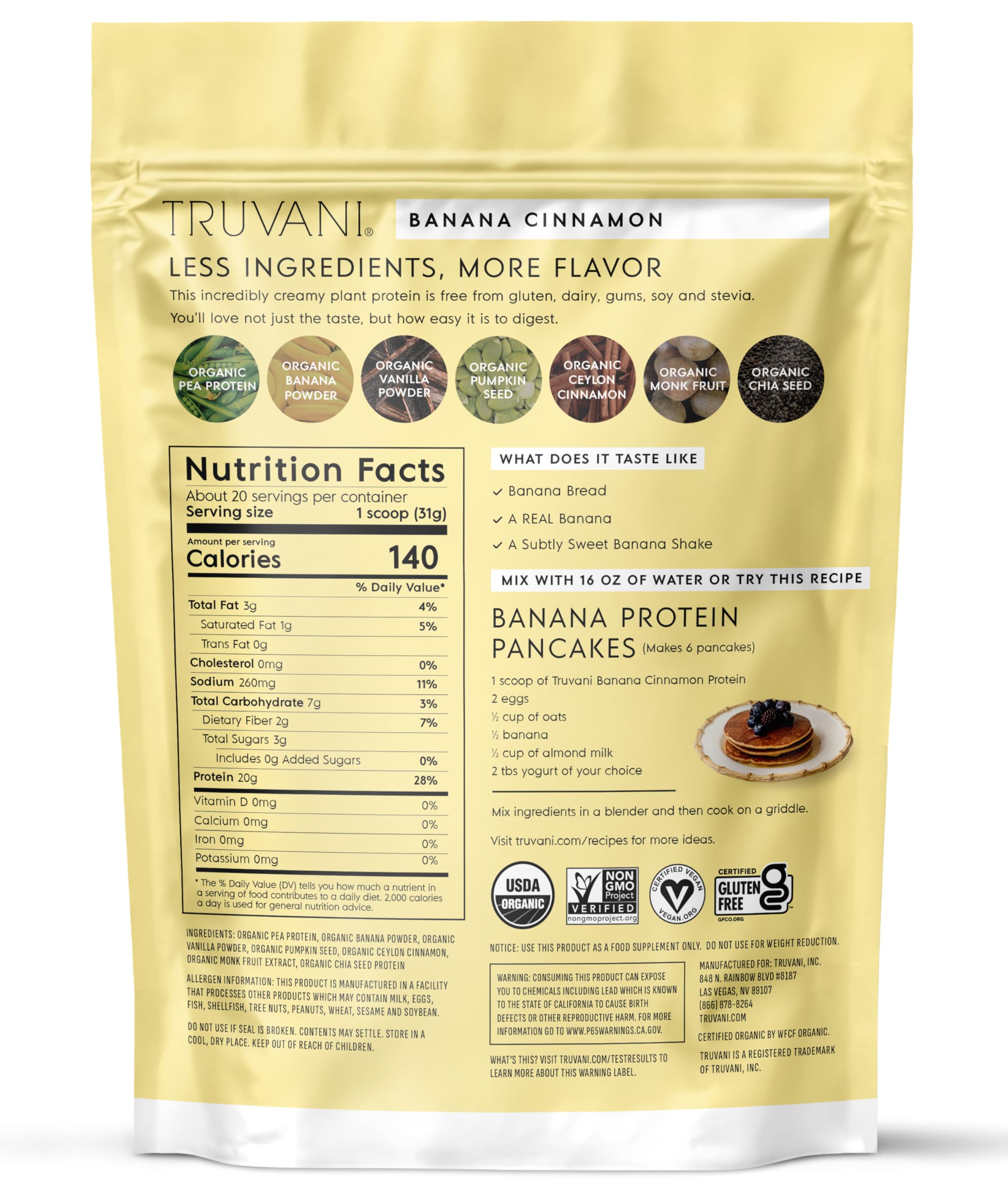 Goût Banane Cannelle apprécié et aromatique, sans artificiels.