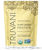 Protéine végétale Truvani en poudre pois banane cannelle, texture lisse idéale.