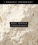Poudre cacao naturelle dans Truvani Whey Protein Bio non aromatisée pour mélange facile.