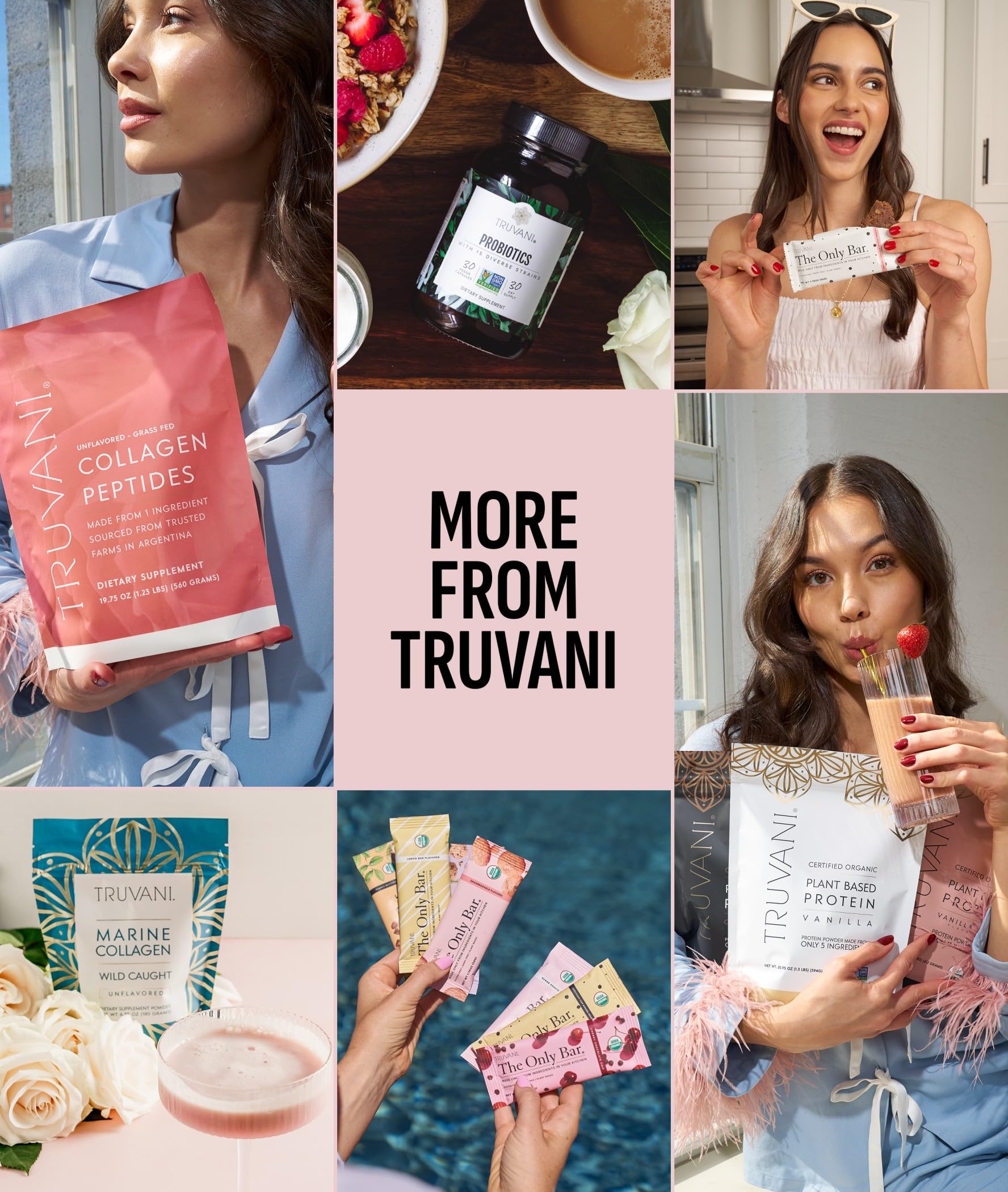 Emballage Truvani whey fraise, emballage pratique et refermable.