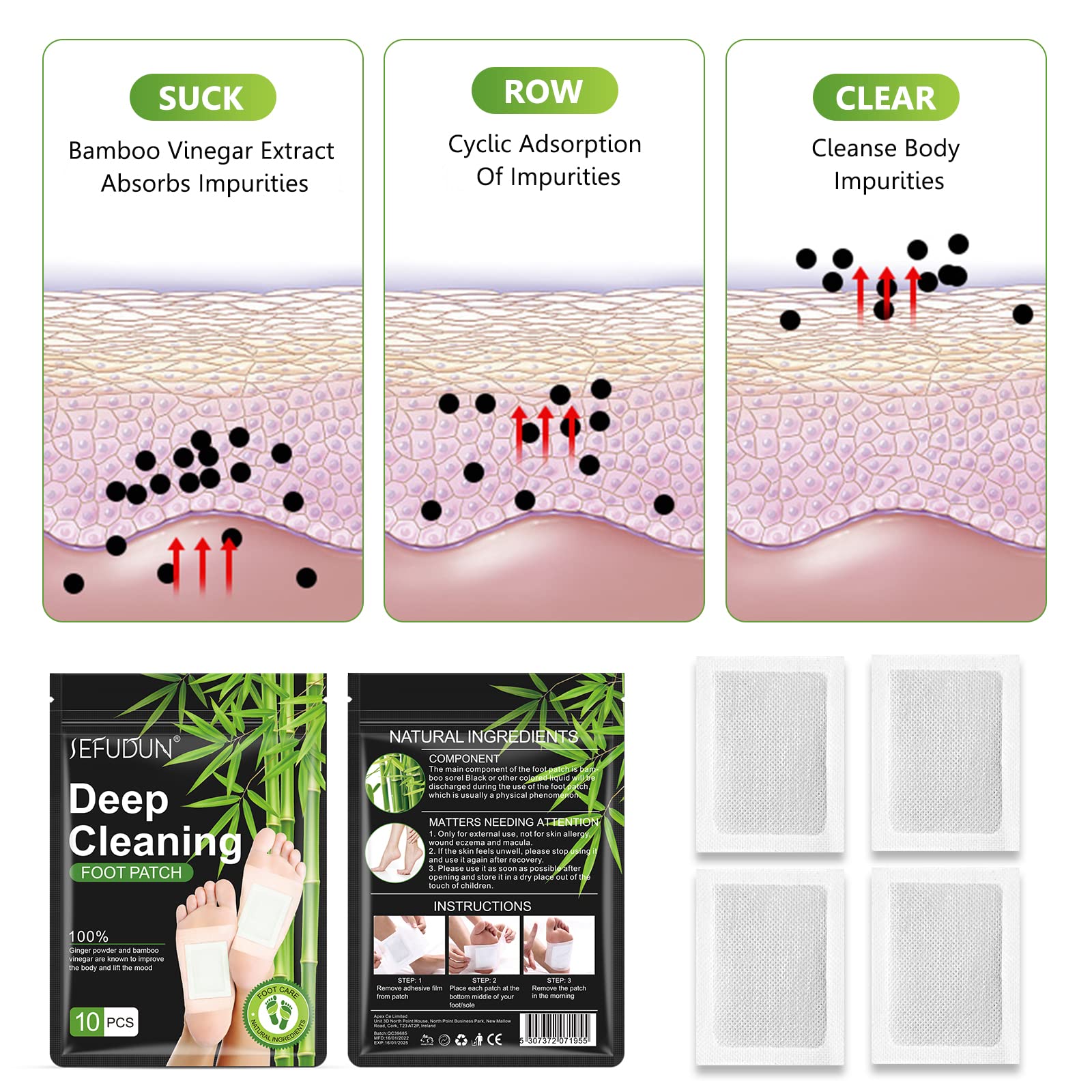 Ingrédients naturels Tudiqe gingembre et bambou-vinaigre pour le soin des pieds