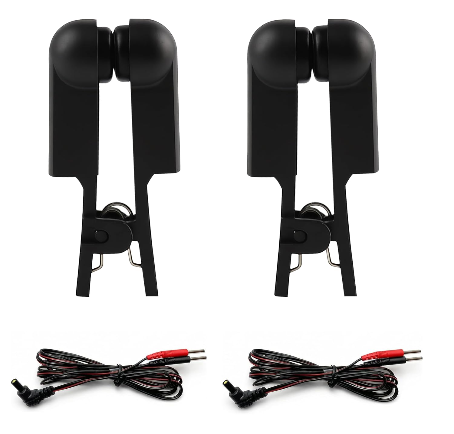 Électrodes clip d'oreille TUJIAQINGI noires pour TENS, confortables et stables.