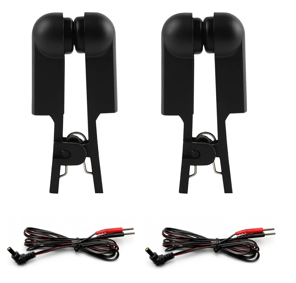 Électrodes clip d'oreille TUJIAQINGI noires pour TENS, confortables et stables.