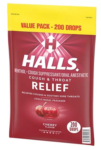 Tulipani Halls pastilles cerise, format pratique pour maison, travail et voiture