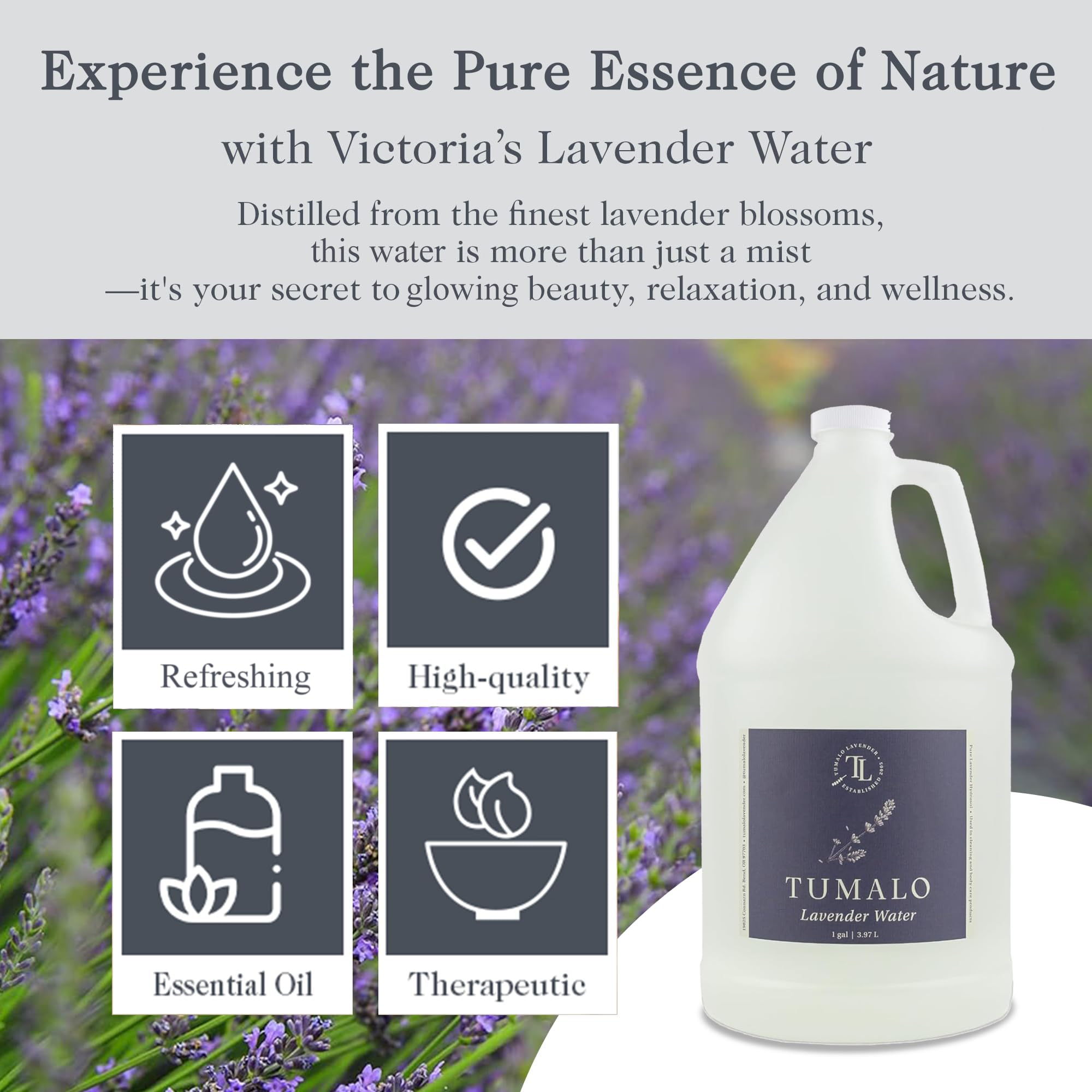 Brume visage naturelle Tumalo Lavender pour rafraîchir et apaiser la peau