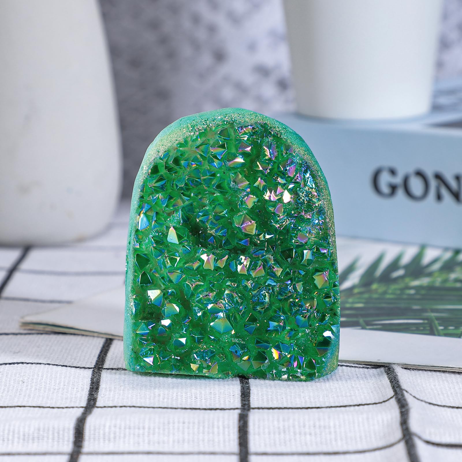 Cristal quartz ange aura TUMBEELLUWA, pièce décorative lumineuse et apaisante.