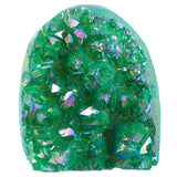 Géode quartz ange aura TUMBEELLUWA verte, décor élégant et énergie douce.