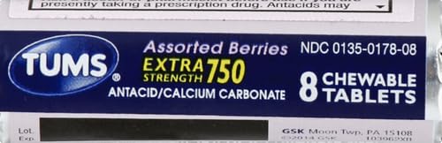 TUMS EX Baies Assorties, boite fermée, format pratique à emporter.