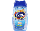 Tablettes mâchables TUMS Smoothies Berry Fusion, texture lisse pour une dégustation rapide.