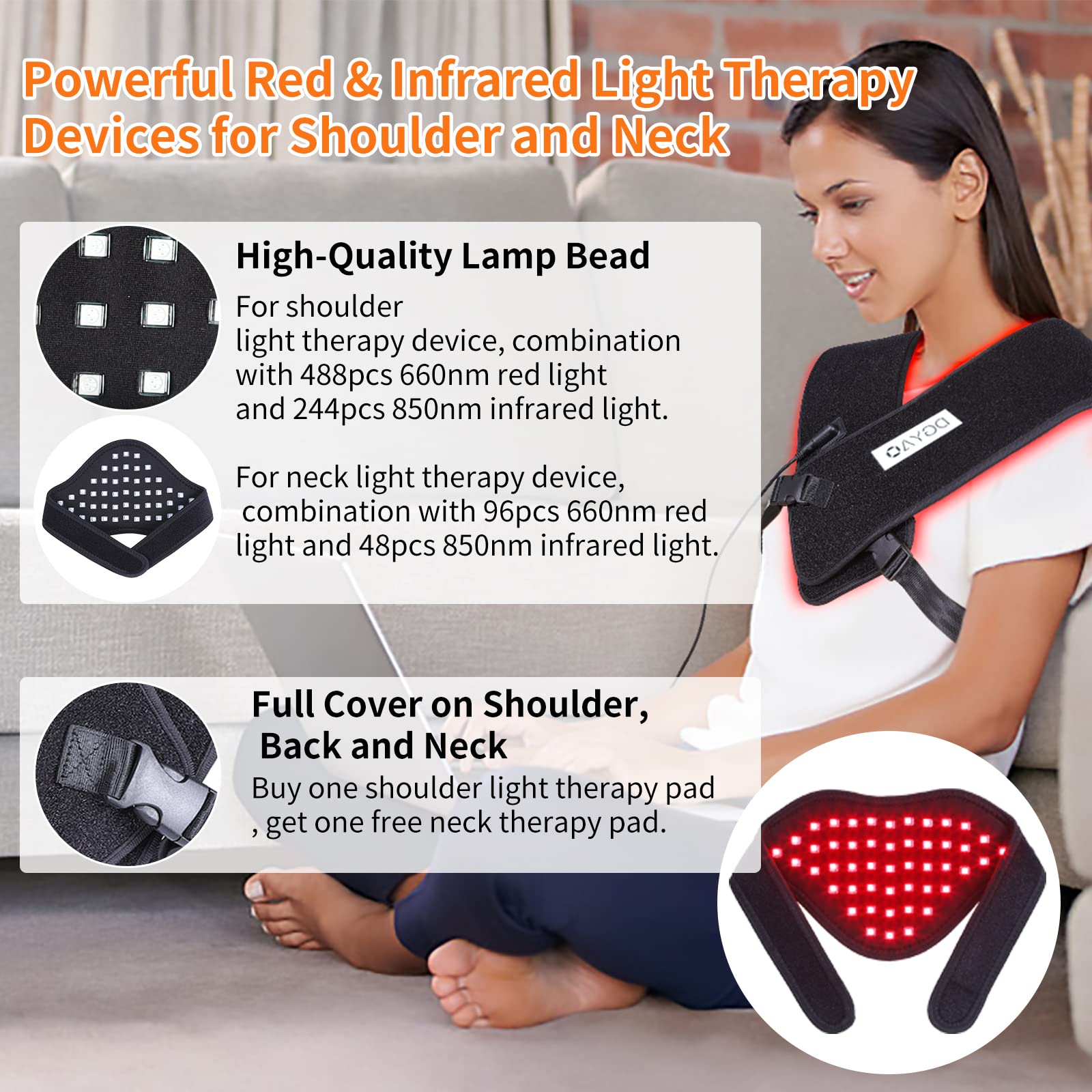 TUOB coussin cou lumière rouge pour détendre les muscles du cou