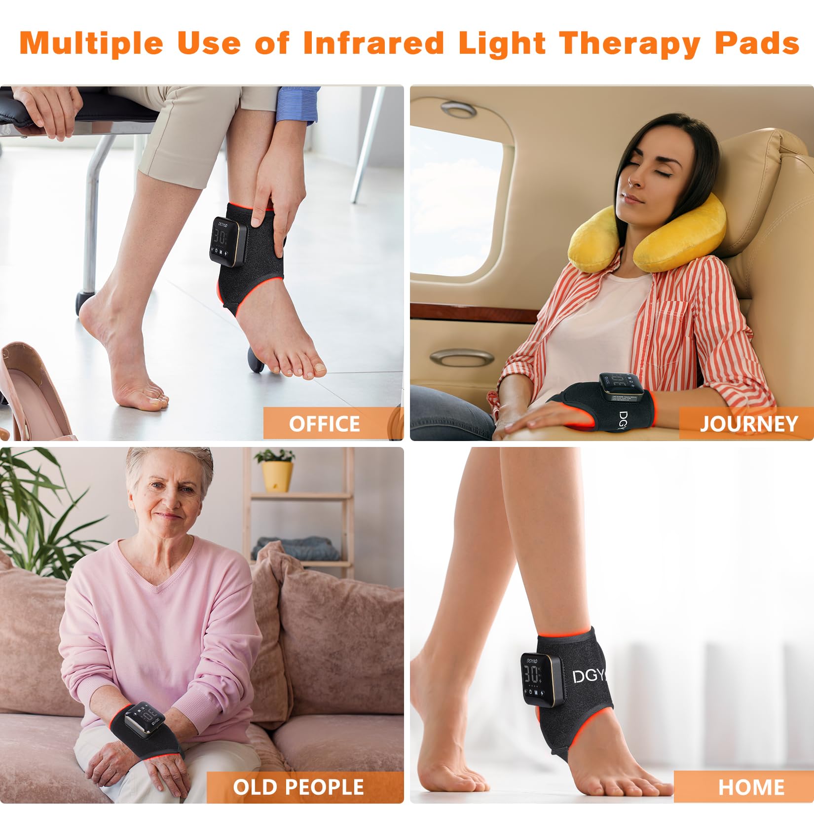 TUOB usage polyvalent – cheville, coude et poignet avec wrap ergonomique.