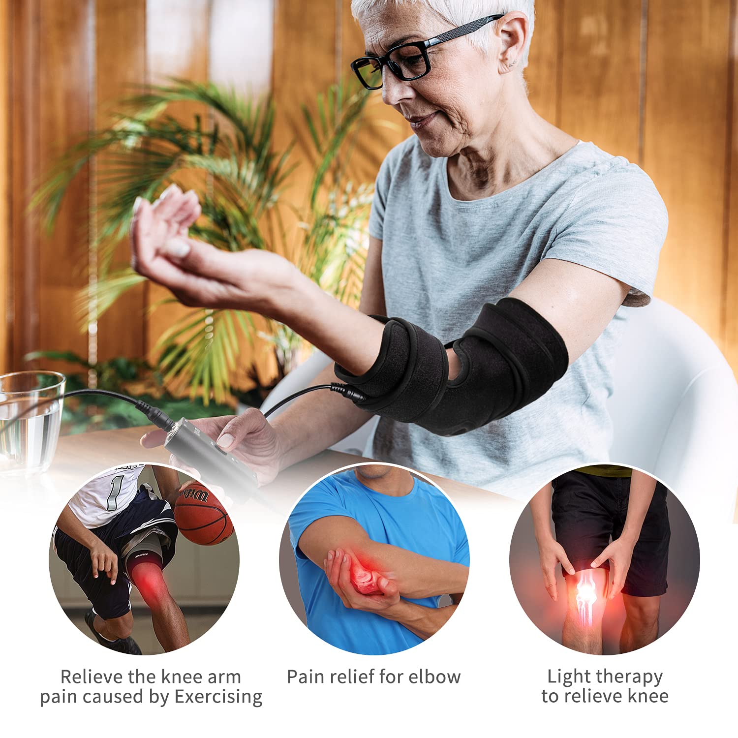 TUOYR pad genou, couverture lumineuse infrarouge 880 nm