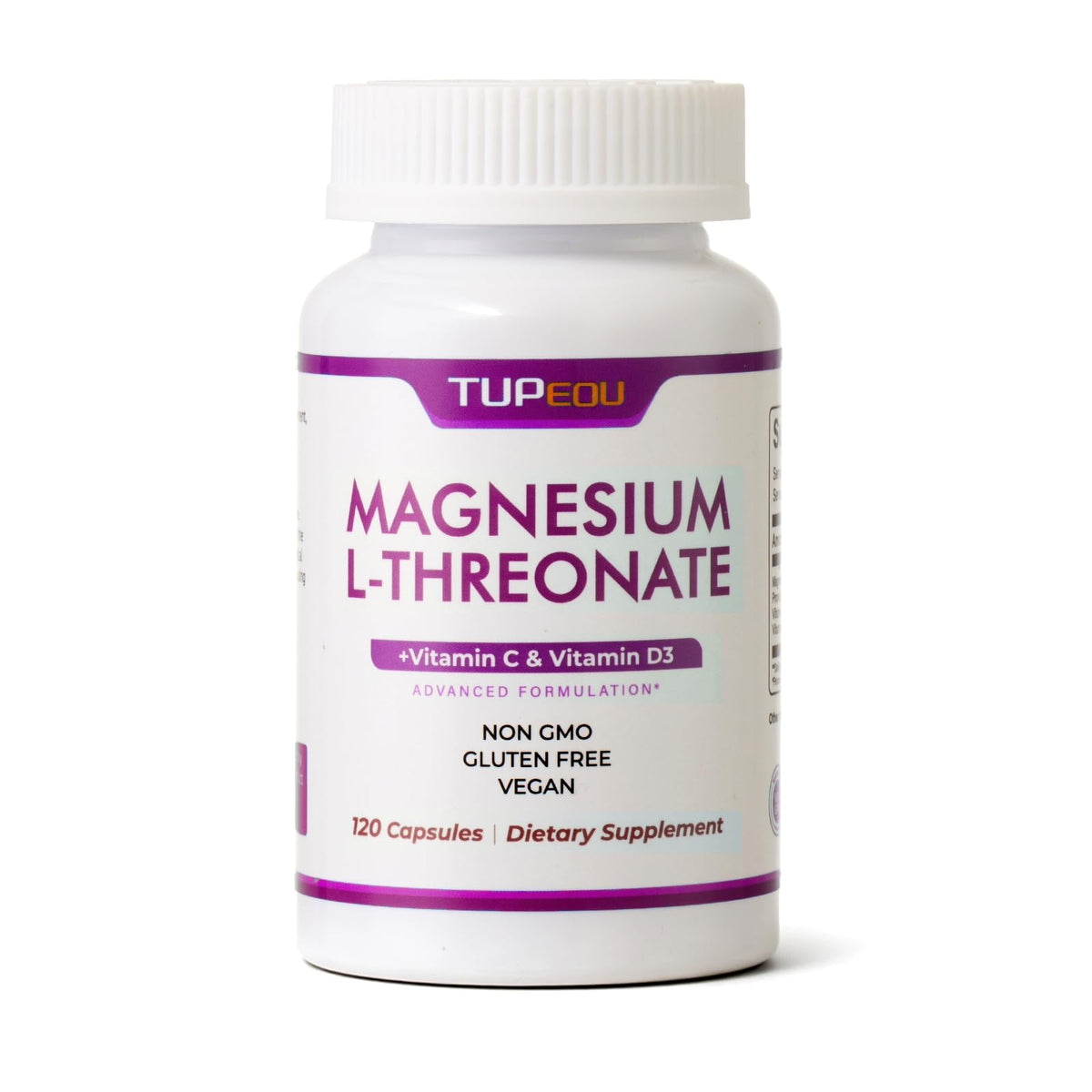 Tupeou magnésium-l-thréonate – bouteille de 120 gélules facile à avaler