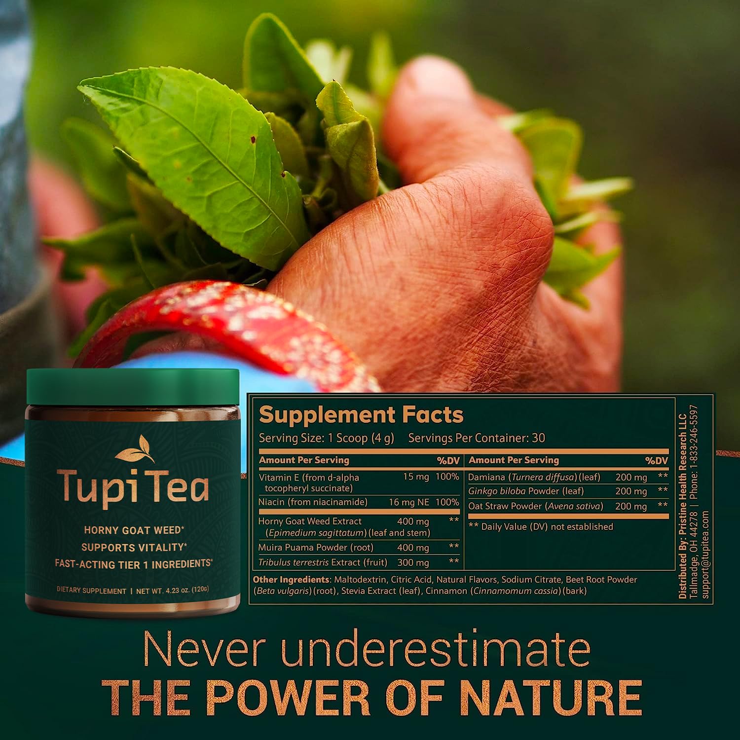 Tupi Tea racine de maca, léger boost pour les performances journalières.