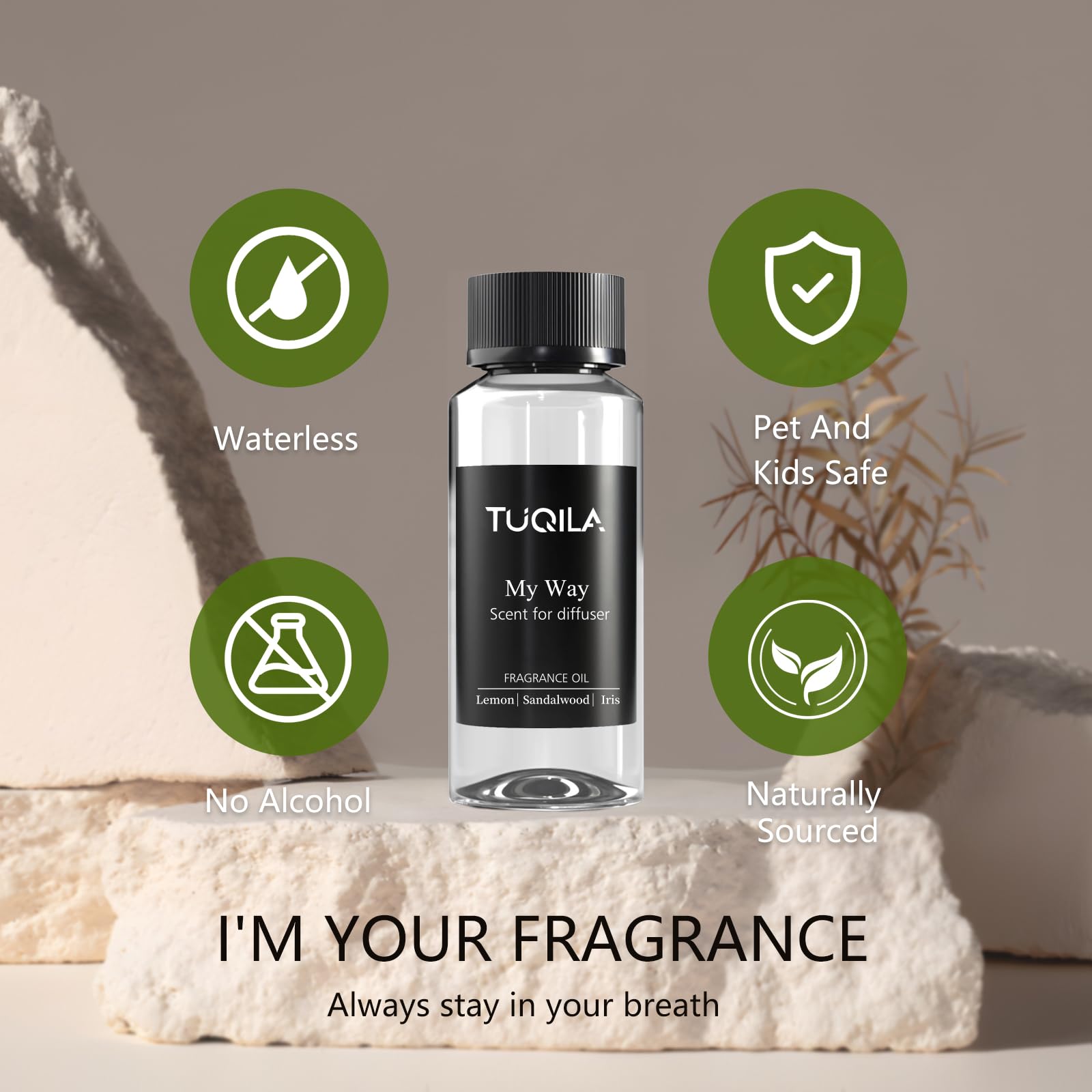 Arôme luxueux Tuqila My Way, idéal pour événements, galeries et réceptions.