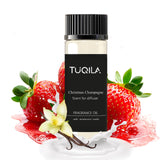 Huile Tuqila Champagne Noël – bouteille 20 ml prête pour diffuseur sans eau, ambiance festive.