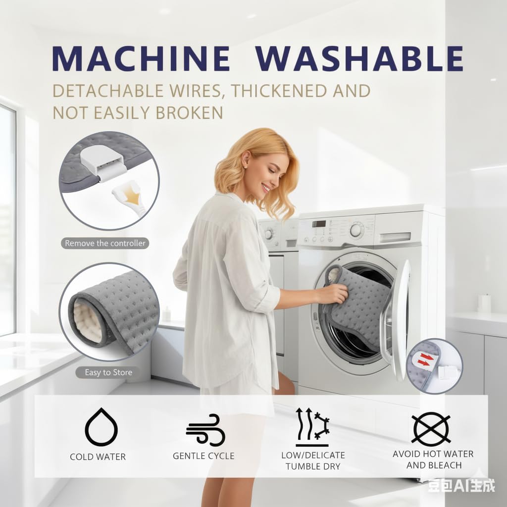TVMALL coussin chauffant XXL entretien-lavage doux et sûr