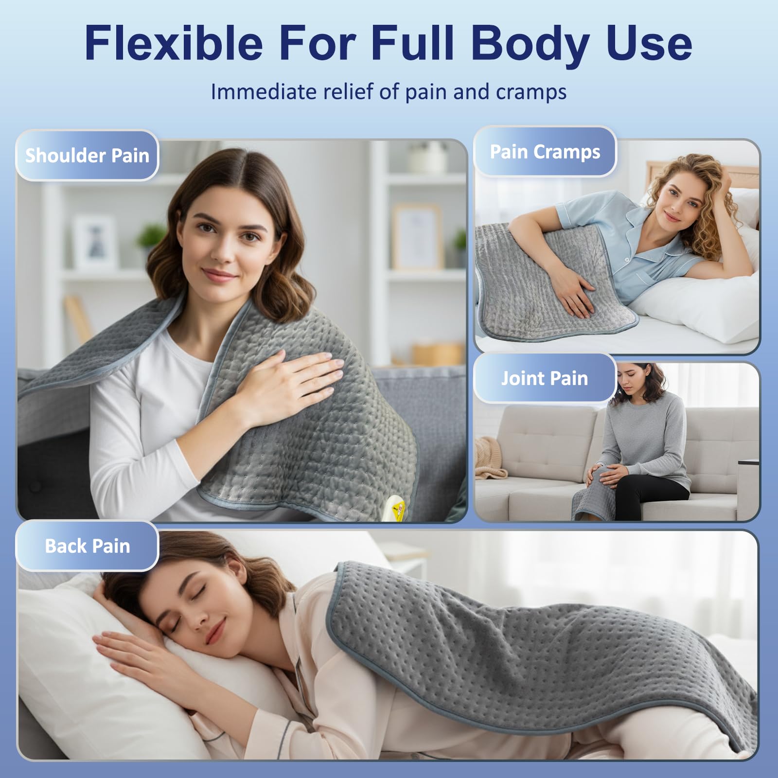 TVMALL coussin chauffant XXL reglage-thermique pour chaleur adaptée