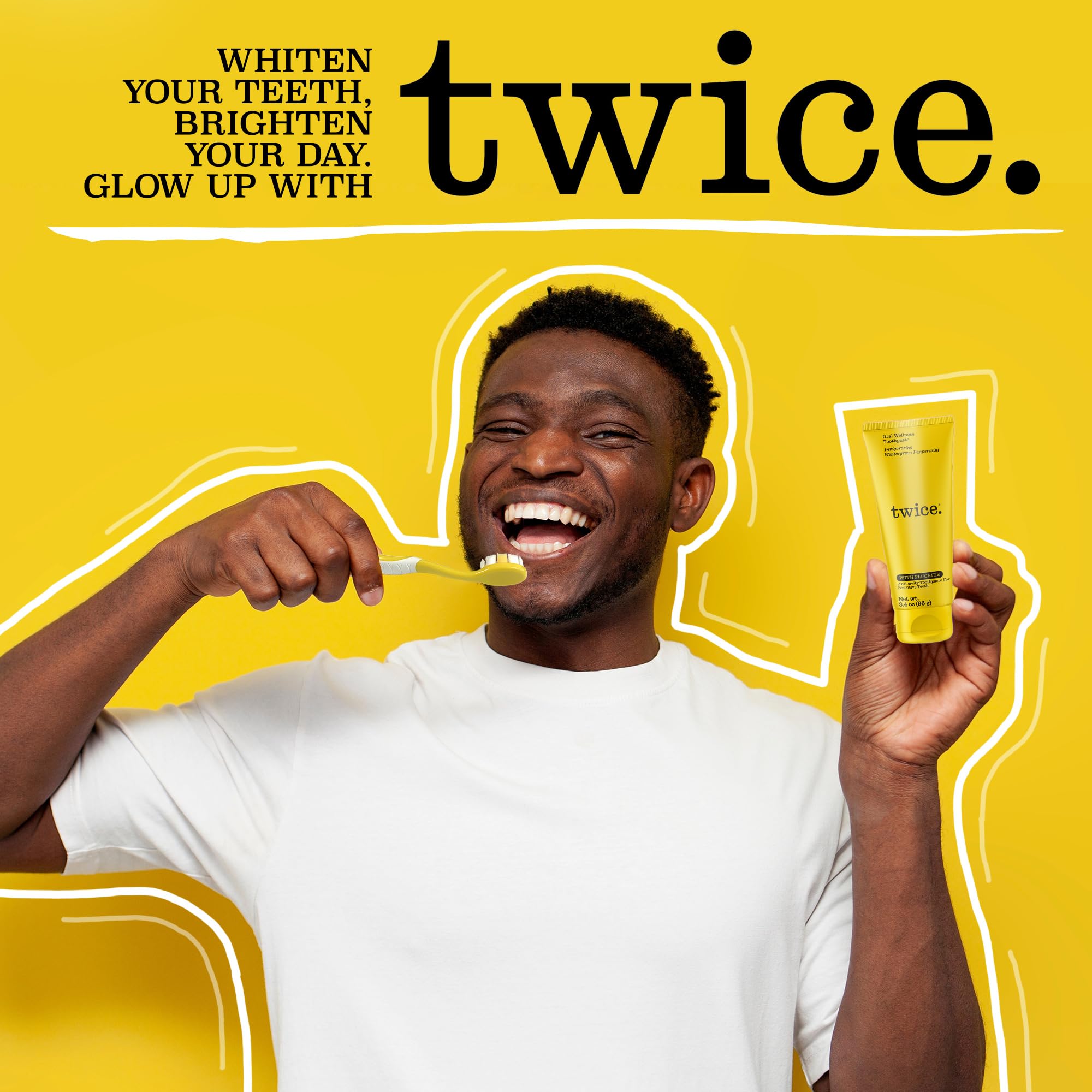 TWICE dentifrice équilibre pH7 favorisant l’harmonie buccale naturelle.